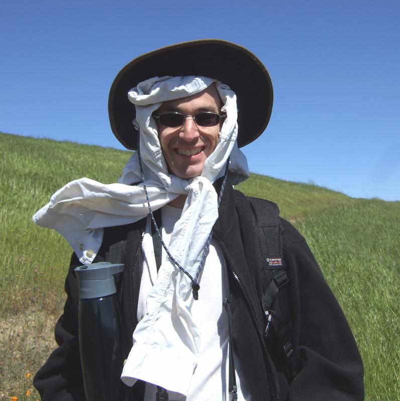 russianridge71.JPG - This is how cold and windy it was - I had to dress like Lawrence of Arabia.